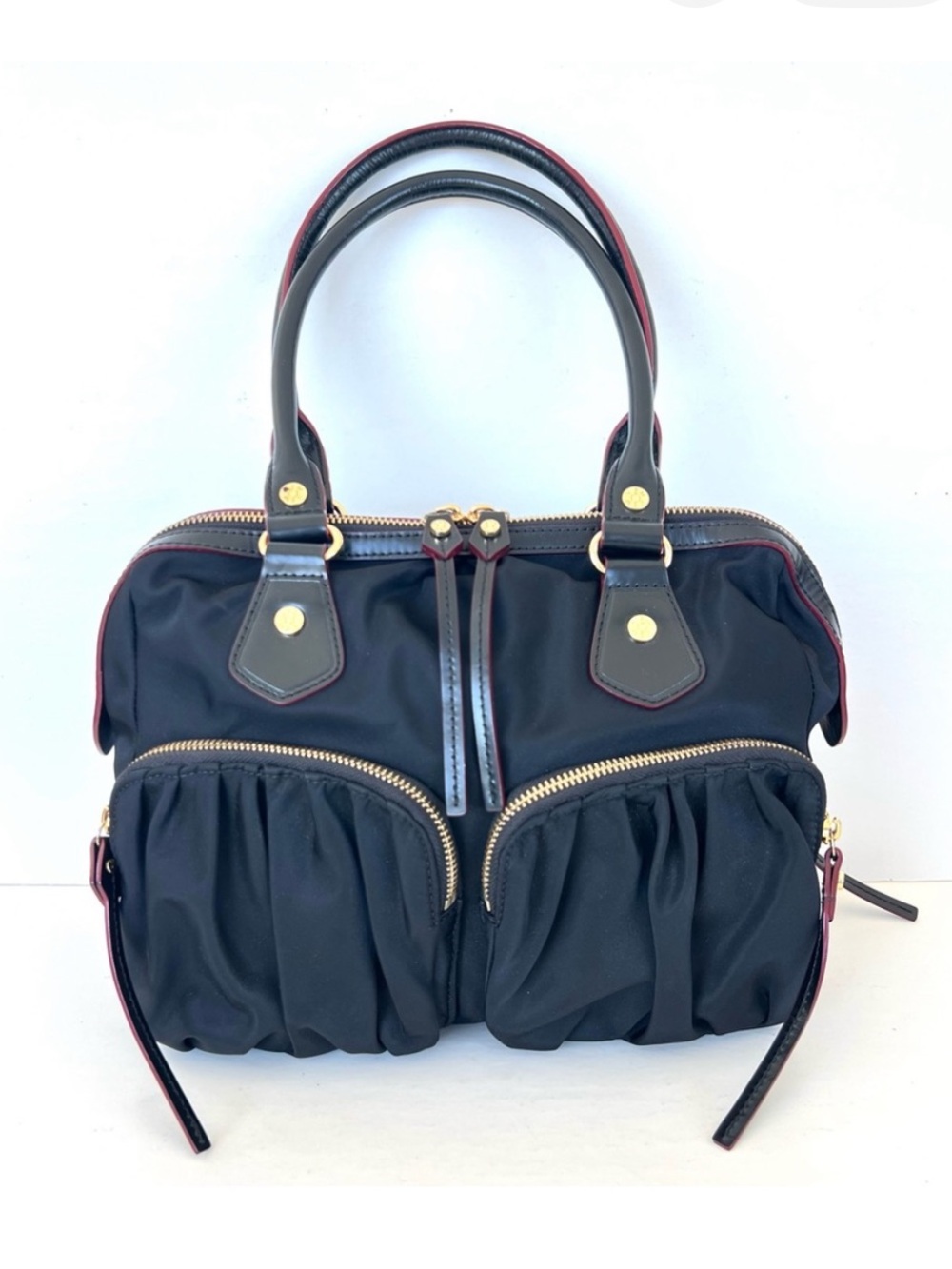 EXCELLENT CONDITION MZ Wallace Bedford Jane Black with Red piping and lining